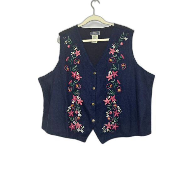 Erika II Classics Vest Women's 3X Wool embroidered boho academia cottagecore - Picture 1 of 5